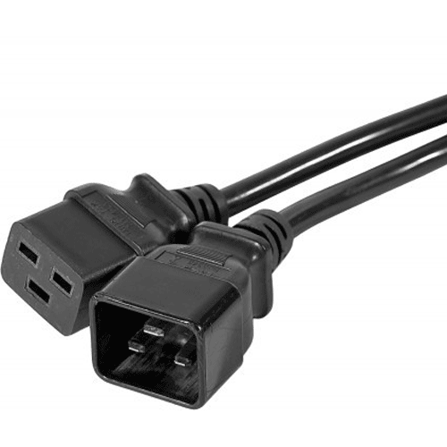 Câble d'alimentation coudé c19/c20 16a noir (angled)