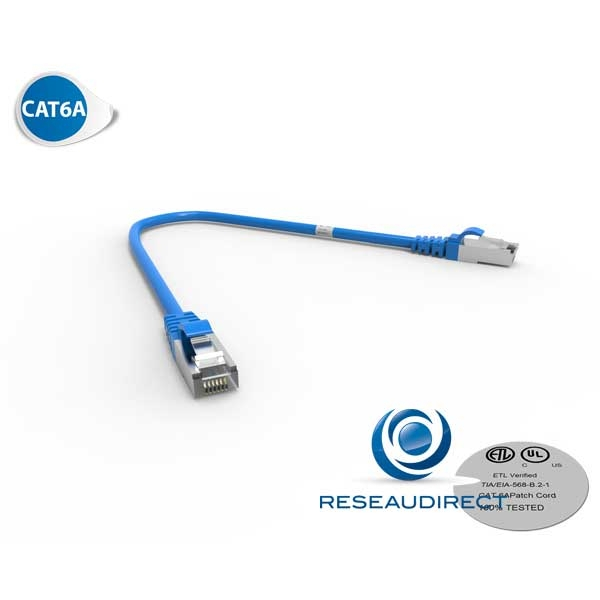Câble Réseau Ethernet RJ45 Cat6 SFTP Bleu - 0,6m -  France