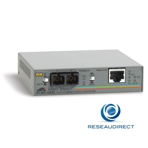 Allied Telesis AT-MC102XL-20 Convertisseur de média Ethernet 100mbs Rj45 100baseT - Fibre multimode 100BaseFx 2xSC 2Km (3 pîèces en stock)