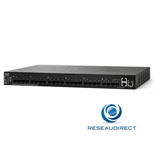 zz Cisco SG350XG-24F-K9 Switch stackable full 10 gigabit 480 Gbps standard 22 ports SFP+ 10G 2 ports SFP+/RJ45 10G - Obsolète, nous consulter -